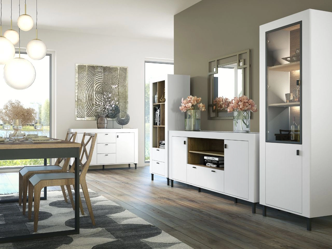 Wohnzimmermöbelset Messina Weiß