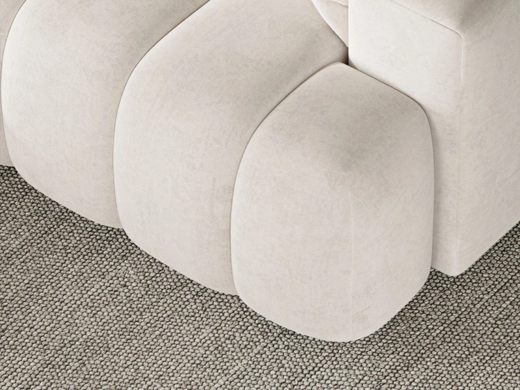 Ecksofa L-Form Links mit Schlaffunktion und Bettkasten Caleo Creme