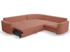 Ecksofa L-Form Links mit Schlaffunktion und Bettkasten Limon Orange
