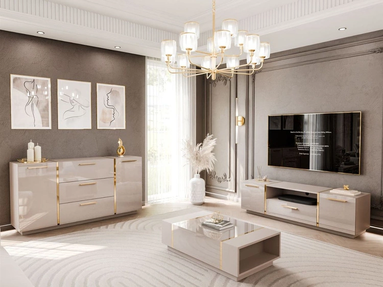 Wohnzimmer-Set im Glamour-Stil Lunelie Kaschmir