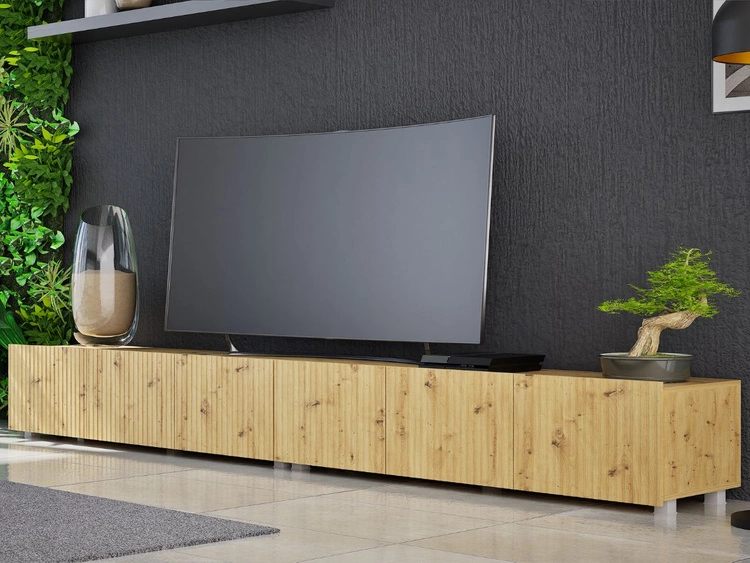 Set mit zwei TV-Lowboard mit Türen 150 cm Kioto Artisan Eiche