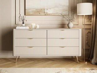 Kommode mit 6 Schubladen Latina Beige