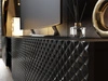 TV-Schrank mit 3D-gefrästen Fronten und goldenen Metallbeinen Celiane Schwarz Glanz