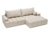 Ecksofa L-Form mit Schlaffunktion und Bettkasten Havi Rechts Hellbeige