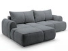 Ecksofa L-Form Links mit Schlaffunktion und Bettkasten Bonno Dunkelgrau
