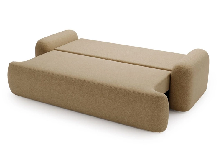 Sofa mit Schlaffunktion und Bettkasten Aurio Hellbraun