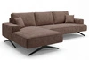 Ecksofa L-Form auf Metallbeinen Leto Links Braun