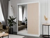Schiebetürenschrank mit Spiegel und Lamellen 150 cm Loreto Weiß