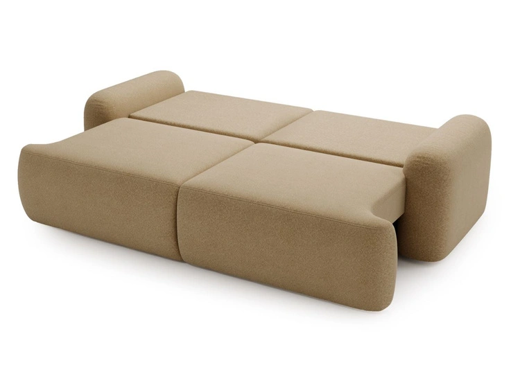 Sofa mit Schlaffunktion und Bettkasten Aurio Hellbraun