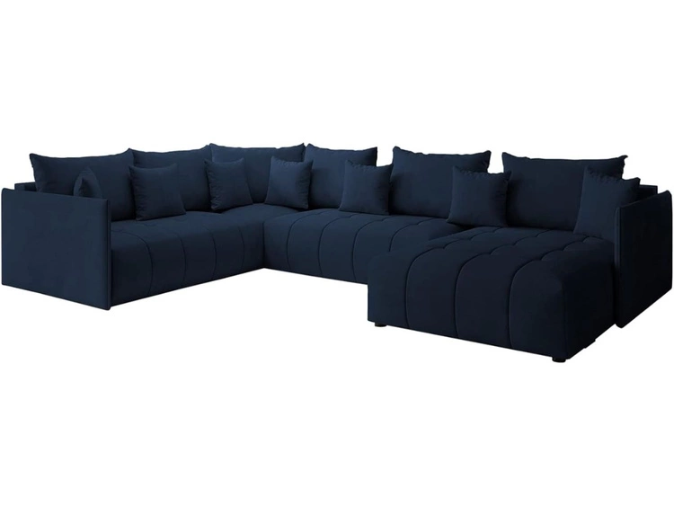 Wohnlandschaft mit Schlaffunktion und Bettkasten Ardi Bis Dunkelblau