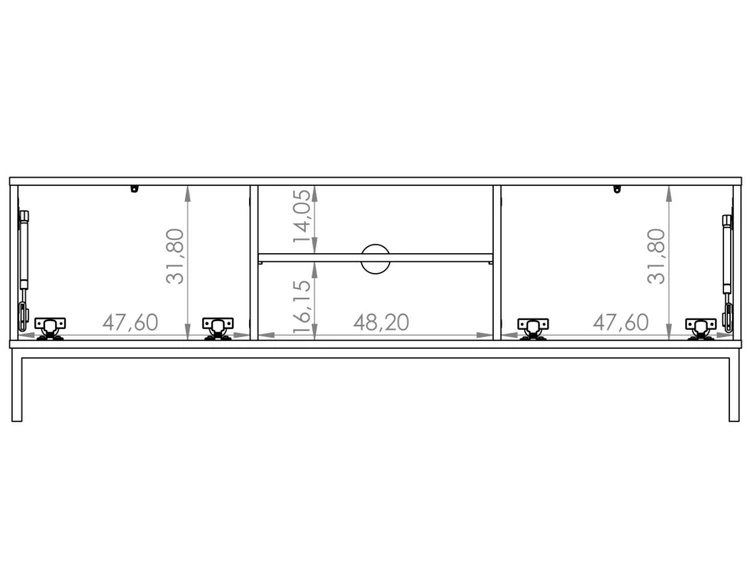 TV-Lowboard mit Türen 150 cm Soroko Weiß