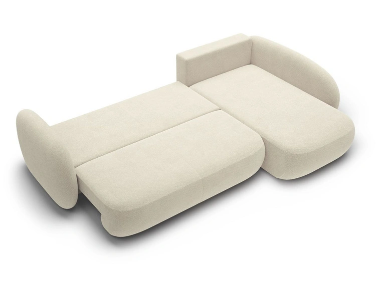 Ecksofa mit Schlaffunktion und Bettkasten Rechts Carino Beige