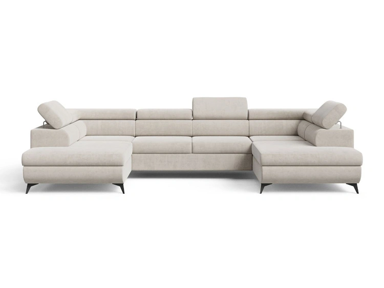 Wohnlandschaft mit Schlaffunktion und Bettkasten Argon Beige