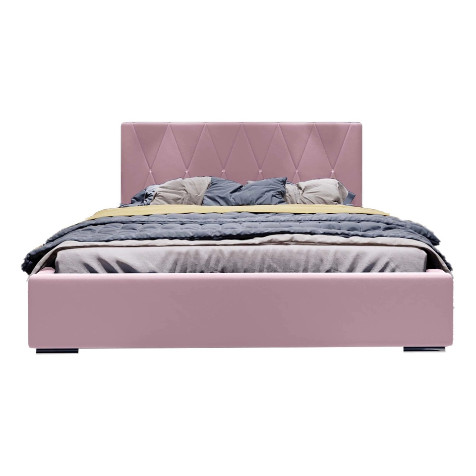 Samtbett Falgo 140x200 - Rosa