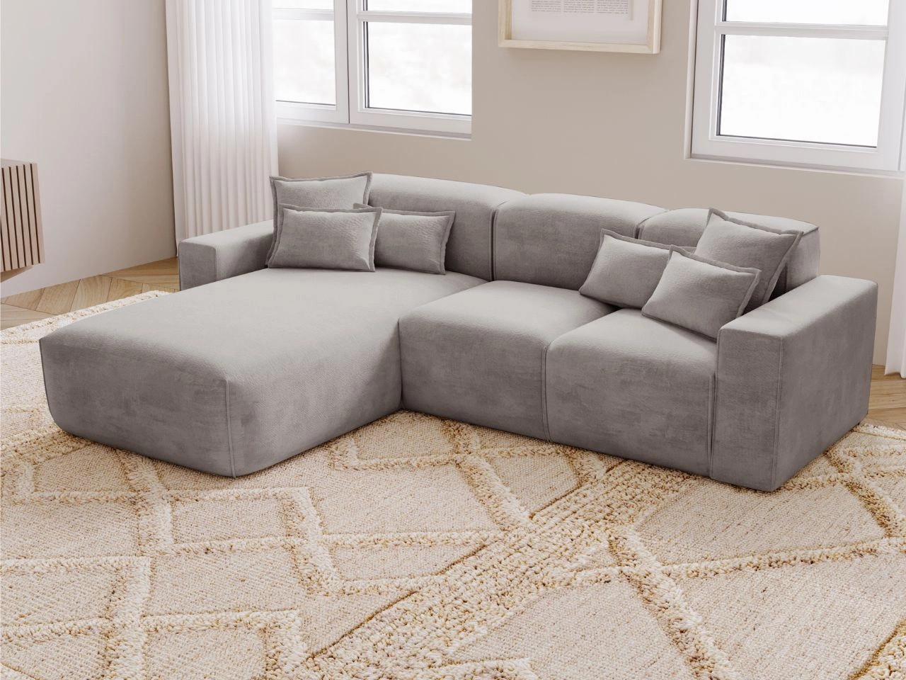 Ecksofa L-Form Links Moderne Ecksofa Leni Grau