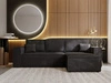 Ecksofa L-Form mit Schlaffunktion und Bettkasten Prato XL Schwarz