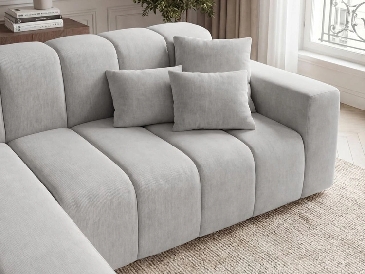 Ecksofa L-Form Links Nork Grau