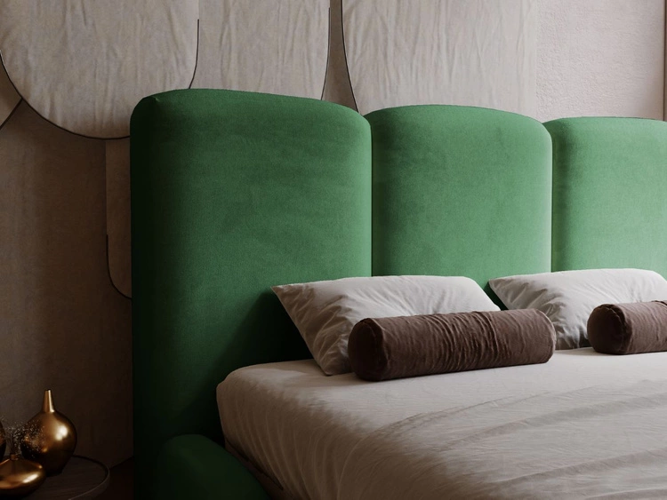 Polsterbett mit Bettkasten und Lattenrost 160x200 Bubble Grün