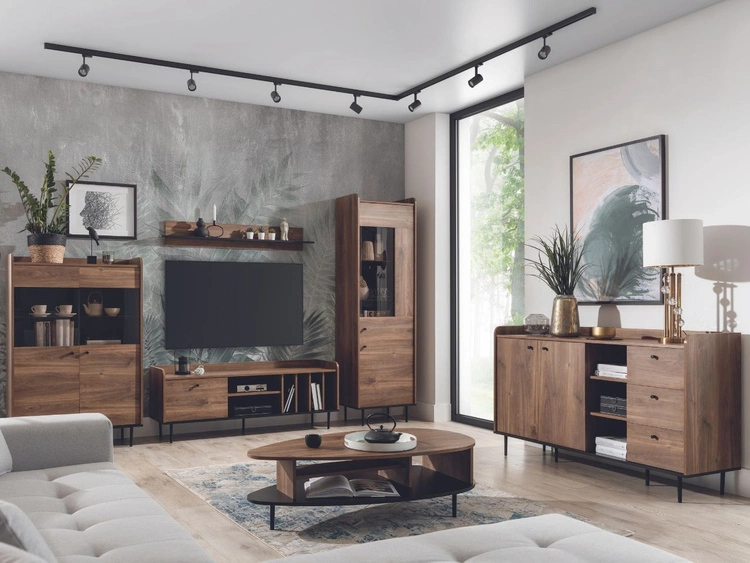 Vitrinenschrank 90 cm Vasa Braun