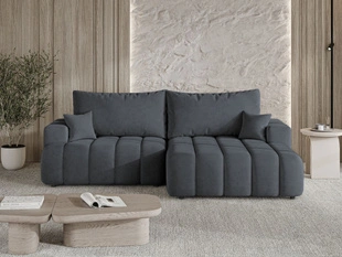 Ecksofa L-Form Rechts mit Schlaffunktion und Bettkasten Caleo Grau