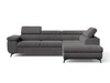 Ecksofa L-Form mit Schlaffunktion und Bettkasten Argon Rechts Dunkelgrau