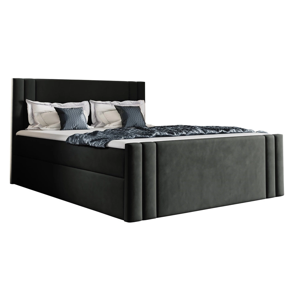 Doppelbett mit Matratzen 200x200 Carnes - Schwarz