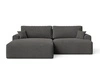 Ecksofa L-Form mit Schlaffunktion und Bettkasten Serene Links Dunkelgrau