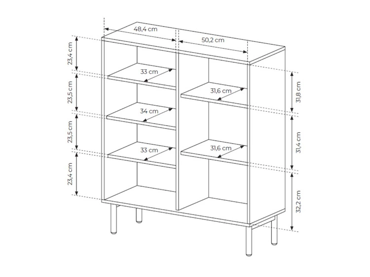 Wohnzimmer-Möbelset Gradimento Eiche Cremona