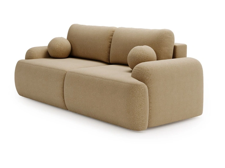 Sofa mit Schlaffunktion und Bettkasten Aurio Hellbraun