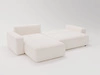 Ecksofa L-Form Links mit Schlaffunktion und Bettkasten Tazones Creme