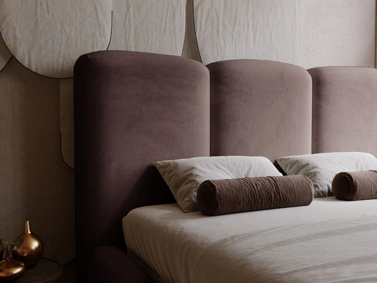 Polsterbett mit Bettkasten und Lattenrost 160x200 Bubble Braun