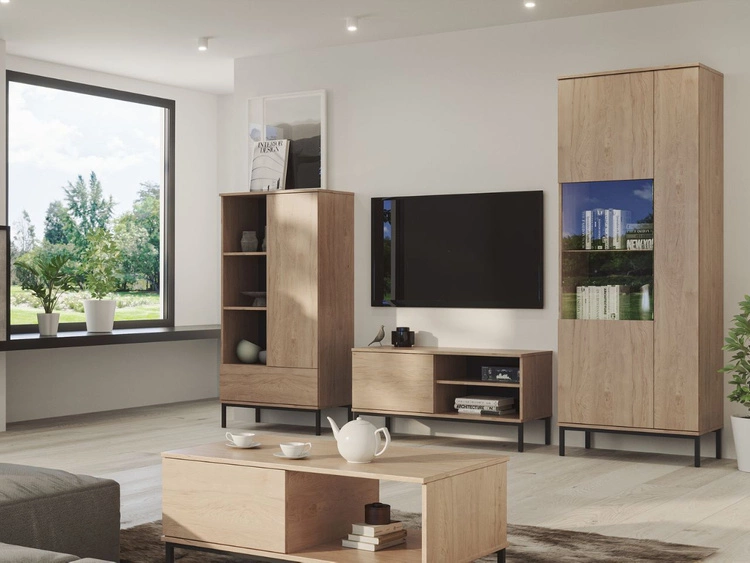 Regal mit Schublade und Türen Soroko Hickory