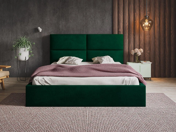 Polsterbett mit Bettkasten und Lattenrost 160x200 Marad Grün