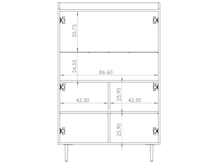 Vitrinenschrank 90 cm Vasa Braun