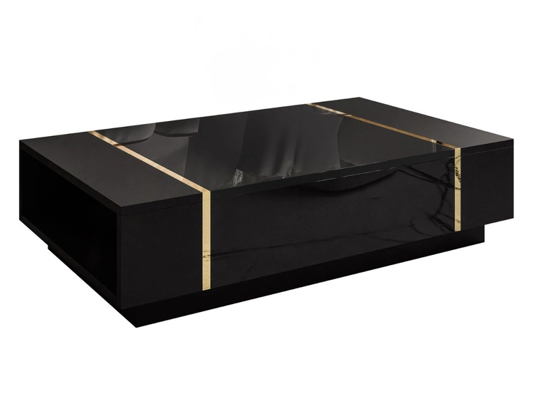 Couchtisch im Glamour-Stil Lunelie Schwarz Hochglanz