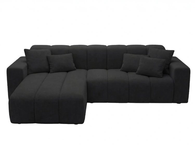 Ecksofa L-Form Links Nork Schwarz