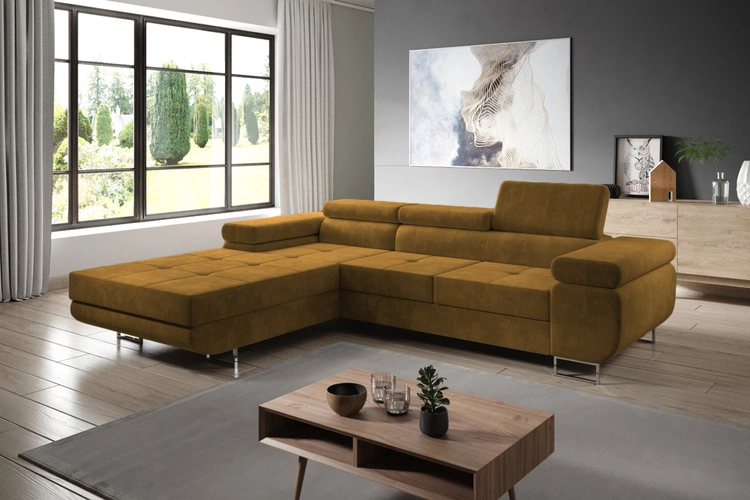 Modern Ecksofa links Solam - Gelb