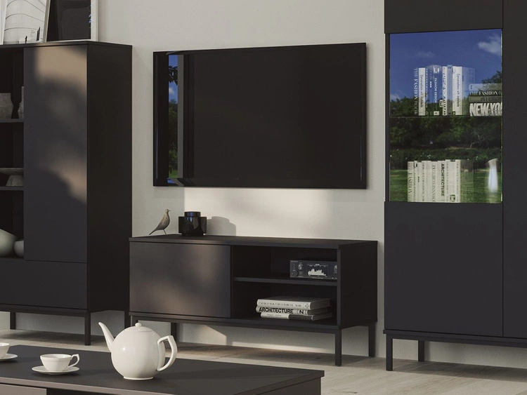 TV-Lowboard mit Türen 100 cm Soroko Schwarz