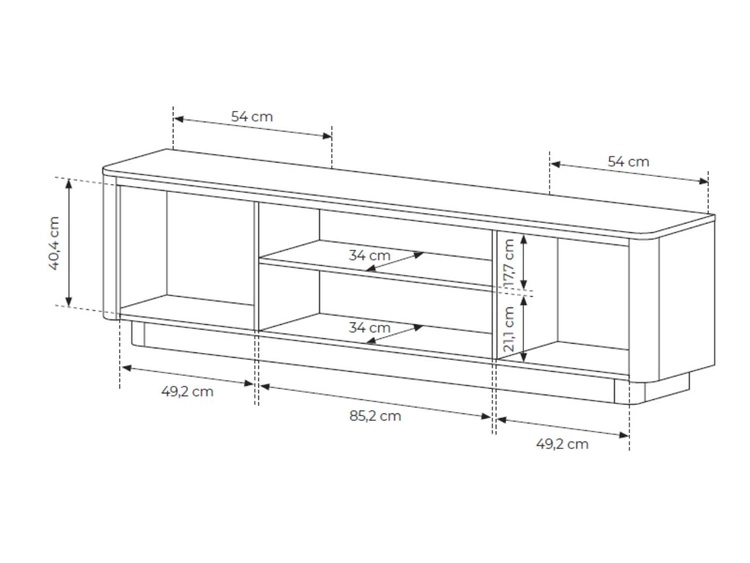 Wohnzimmer-Set Fascino Eiche Cremona, Schwarz