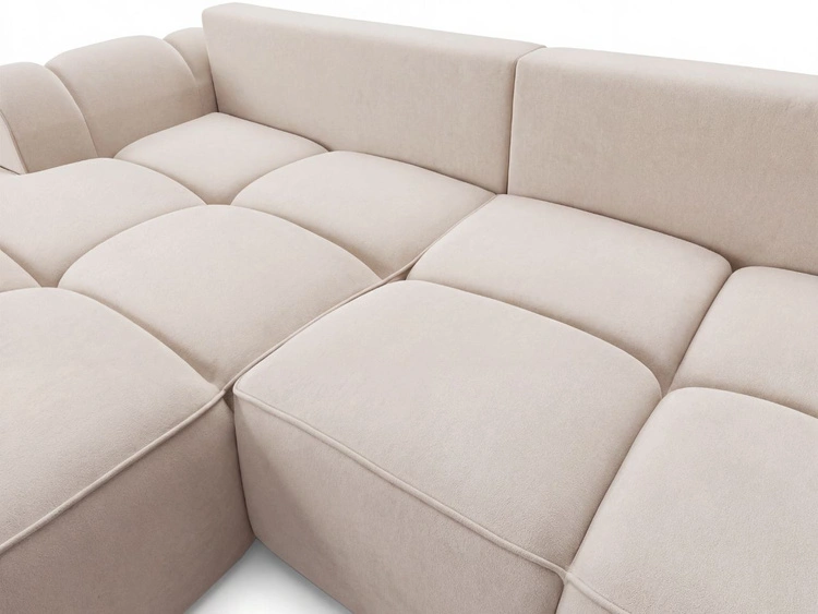 Ecksofa L-Form Links mit Schlaffunktion und Bettkasten Bonno Beige