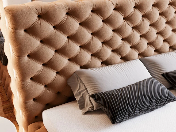 Polsterbett mit Bettkasten und Lattenrost 120x200 Astra Braun