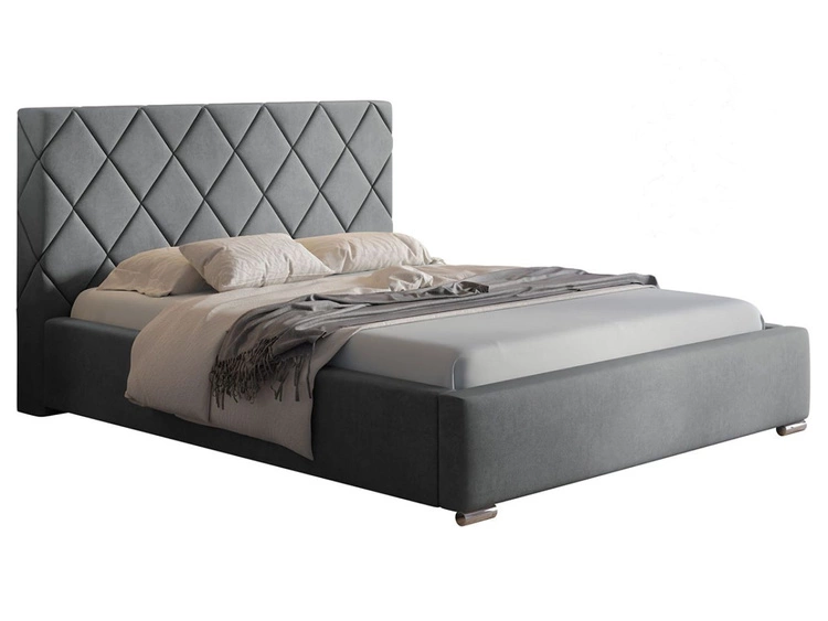 Polsterbett mit Bettkasten und Lattenrost 140x200 Taranto Grau