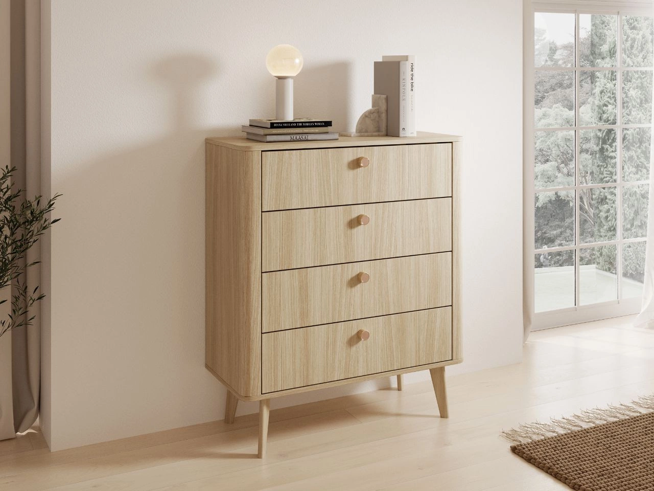 Hochkommode mit zwei Schubladen Bilancio Eiche Barista