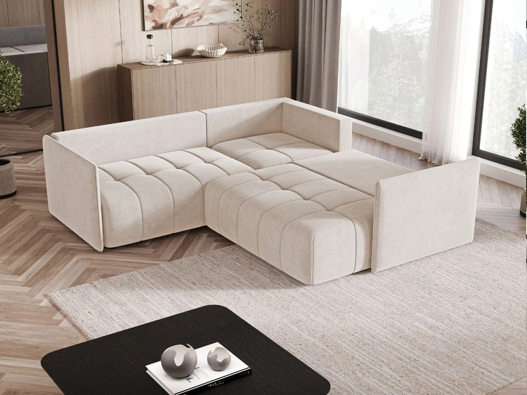Ecksofa L-Form mit Schlaffunktion und Bettkasten Ardi L Beige