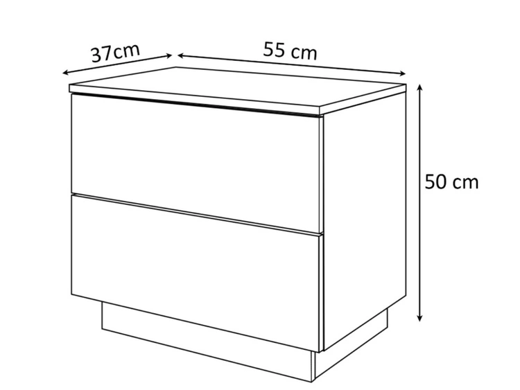 Nachttisch mit zwei Schubladen Nuveo Kaschmir