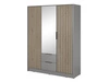 Kleiderschrank mit Spiegel 155 cm Macron Grau, Artisan Eiche