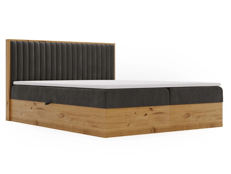 Boxspringbett mit Bettkasten 180x200 Forest Dunkelgrau