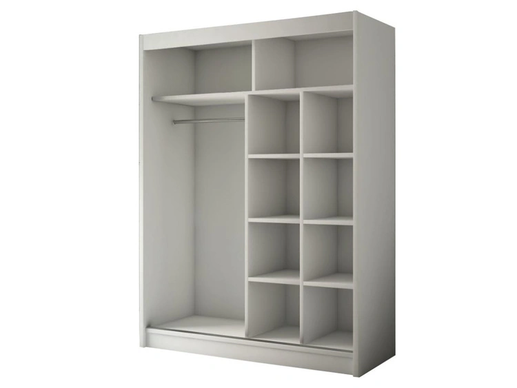 Schiebetürenschrank 150 cm mit LED-Beleuchtung Diano Schwarz