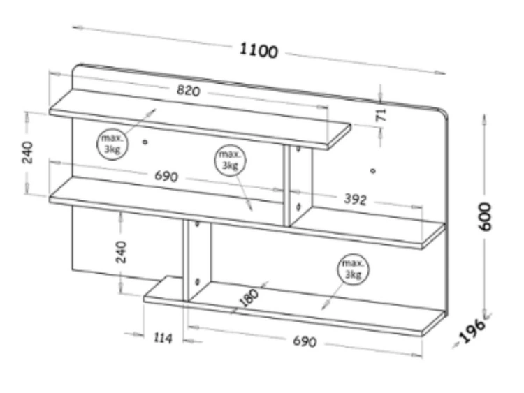 Wandregal Arcadia Weiß