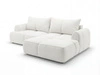 Ecksofa L-Form Rechts mit Schlaffunktion und Bettkasten Bonno Creme 